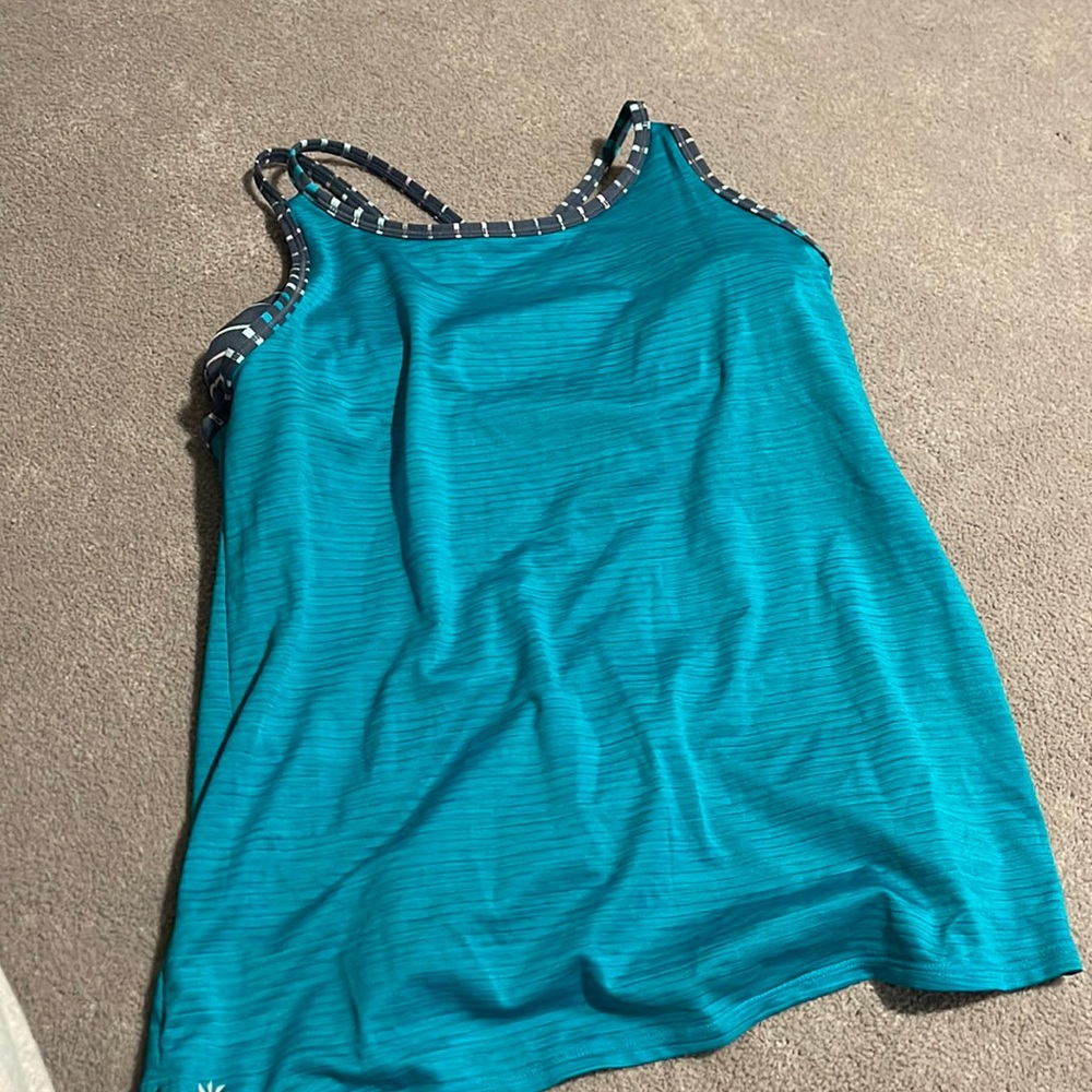 athleta blue tank top athletic wear